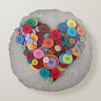 Kleurrijke Buttonnen Rond Kussen