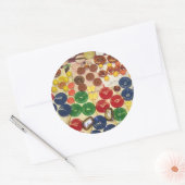 Kleurrijke Buttonnen Ronde Sticker (Envelop)