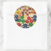 Kleurrijke Buttonnen Ronde Sticker (Tas)