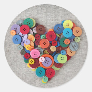 Kleurrijke Buttonnen Ronde Sticker