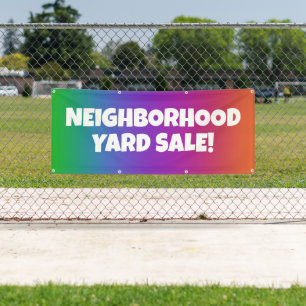 Kleurrijke BUURT YARD SALE! Banner