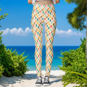 Kleurrijke Cacti Silhouetten Patroon Leggings