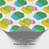 Kleurrijke Cactus Blooms Wrapping Paper Cadeaupapier