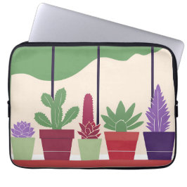 Kleurrijke cactus en vetplanten laptop sleeve