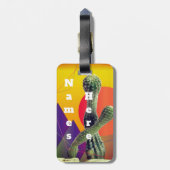 Kleurrijke Cactus Luggae Labels op maat (Achterkant verticaal)