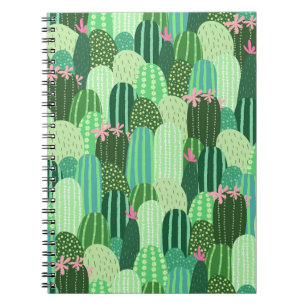 Kleurrijke Cactus Naadloze Patroonillustratie Notitieboek