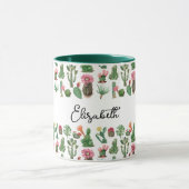 Kleurrijke Cactus & Sappige Bloemen Mok (Midden)