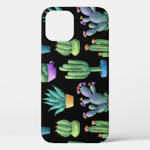 Kleurrijke cactussen: grillig naadloos ontwerp. iPhone 12 hoesje
