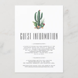 Kleurrijke Cactussen Woestijn Thema Gastinformat Informatiekaartje