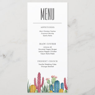 Kleurrijke Cactussen Woestijn Thema Menu
