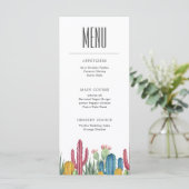 Kleurrijke Cactussen | Woestijn Thema Menu (Staand voorkant)