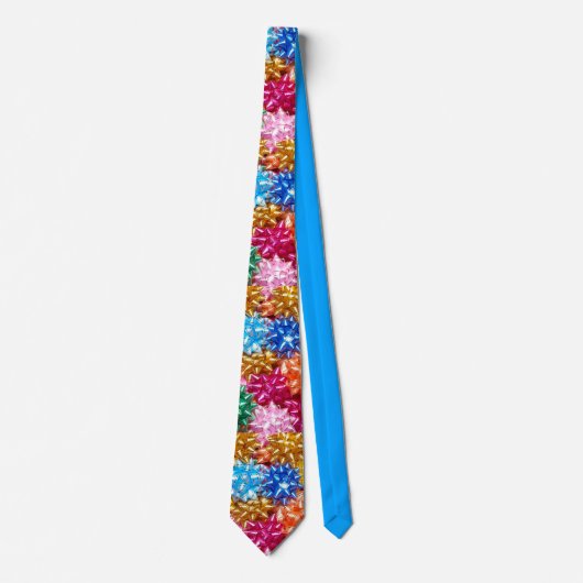 Kleurrijke cadeau boog party cadeau blauw goud roo stropdas (Voorkant)