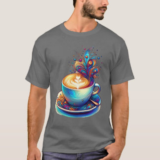 Kleurrijke cadeau koffie t-shirt