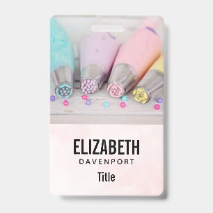 Kleurrijke cake decoratie hulpmiddelen foto badge