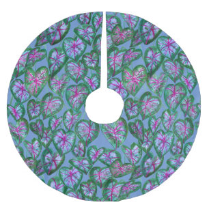 Kleurrijke caladia Roze groene Paarse bladeren Kerstboom Rok