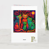 Kleurrijke Calico Cats Graphic Arts Kaart (Achterkant)