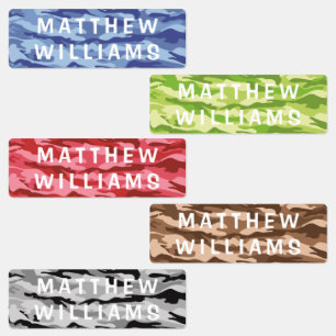 Kleurrijke Camo Gepersonaliseerde Kindernaamlabels Labels
