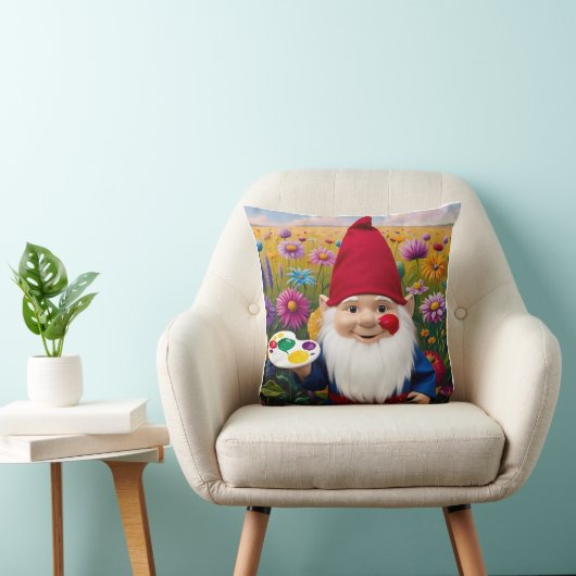 Kleurrijke Canvas Gnome: Moederdag Art Kussen (Stoel)