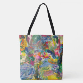 Kleurrijke Canvas tas Aesthetic Groovy Shopping Ta