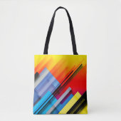 Kleurrijke Canvas tas met diagonale strepen (Voorkant)