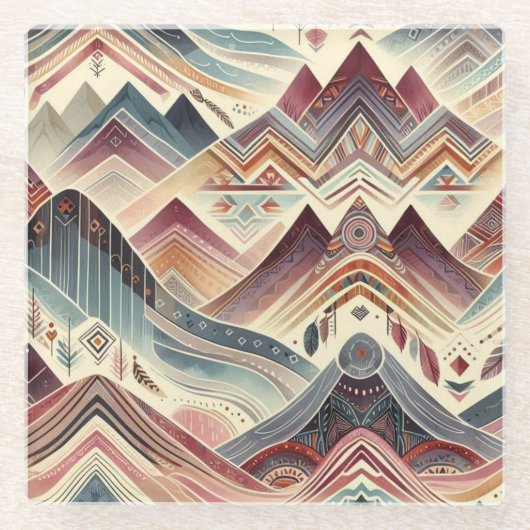 Kleurrijke canyons glazen onderzetter (Voorkant)