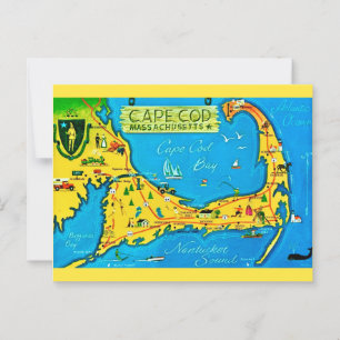 Kleurrijke Cape Cod Briefkaart