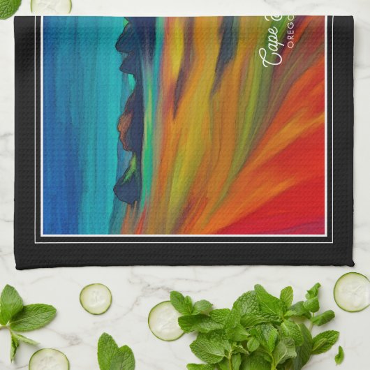 Kleurrijke Cape Sebastian Oregon Coast Art Theedoek (Gevouwen)