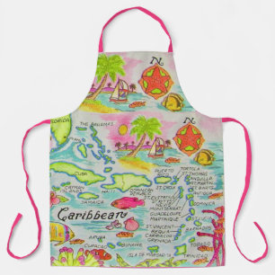 Kleurrijke Caribische Eilanden Schort