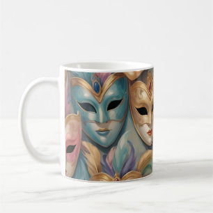Kleurrijke carnaval maskers illustratie koffiemok