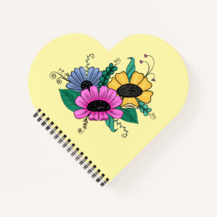 Kleurrijke Cartoon Bloemen Notitieboek