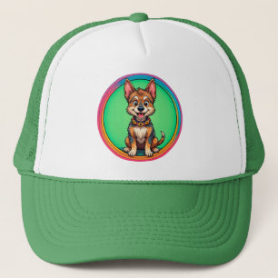 Kleurrijke Cartoon Gelukkige Hond Trucker Pet