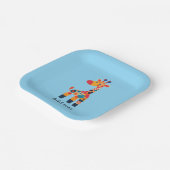 Kleurrijke Cartoon Giraffe Sjabloon Papieren Bordje (Gebogen)