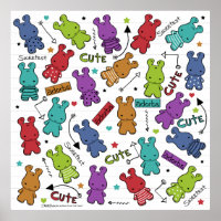 Kleurrijke Cartoon Hippo Pattern