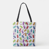 Kleurrijke Cartoon Hippo Pattern Tote Bag (Achterkant)