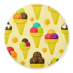 Kleurrijke Cartoon Ice Cream Cones Keramische Knop