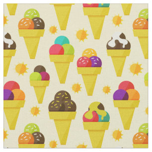 Kleurrijke Cartoon Ice Cream Cones Stof