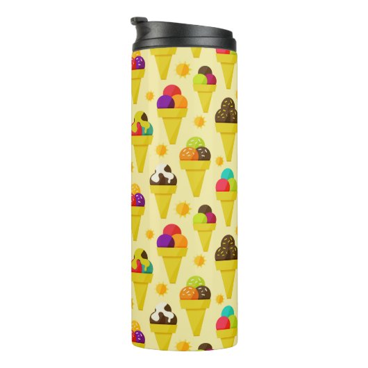 Kleurrijke Cartoon Ice Cream Cones Thermosbeker (Geroteerd rechts)