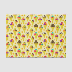 Kleurrijke Cartoon Ice Cream Cones Tissuepapier