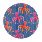 Kleurrijke Cartoon Octopus Waterverf Patroon Snijplank (Voorkant)