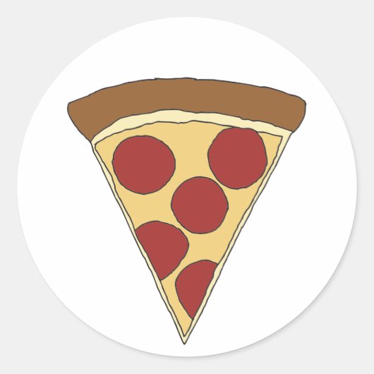 Kleurrijke Cartoon Pizza Tekening Pizza SlicesClip Ronde Sticker (Voorkant)