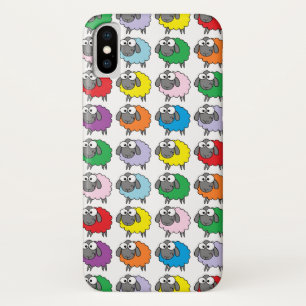 Kleurrijke Cartoon Regenboogschapen iPhone X Hoesje