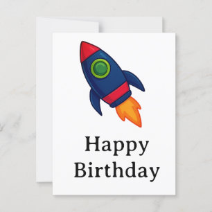 Kleurrijke Cartoon Rocket Ship Illustration Briefkaart