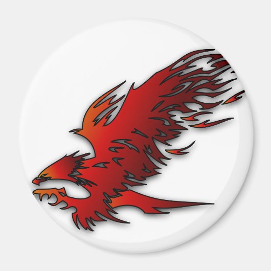 Kleurrijke cartoon rode en zwarte arend magneet (Voorkant)