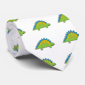 Kleurrijke cartoon stegosaurus dino stropdas (Opgerold)