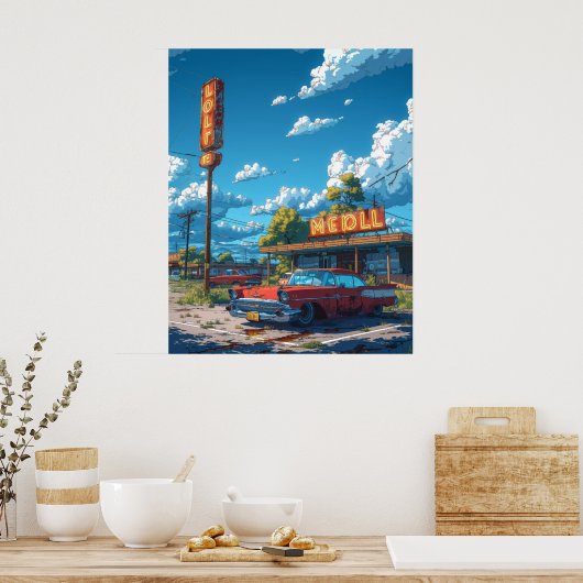 Kleurrijke Cartoon Style Illustratie Poster | Hoog (Keuken)