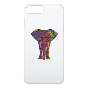 Kleurrijke cartoon van olifanten 	iPhone 8 plus / 7 plus hoesje