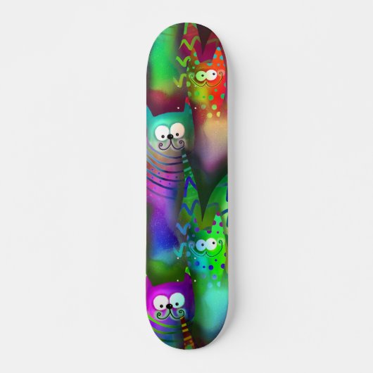 Kleurrijke Cartoons Skateboard (Voorkant)
