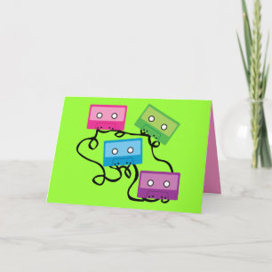 Kleurrijke Cassettebandjes Kaart
