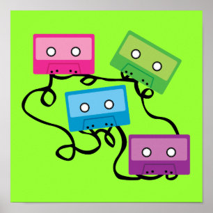 Kleurrijke Cassettebandjes Poster