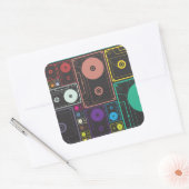 Kleurrijke Cassettes Vierkante Sticker (Envelop)